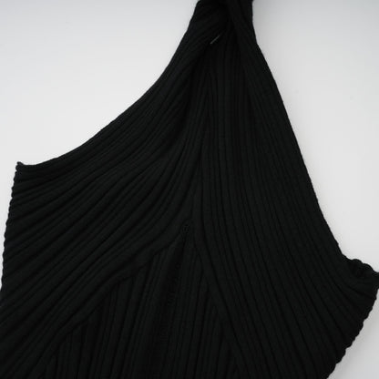 Gabrielle Halter Yaka Triko Üst Siyah