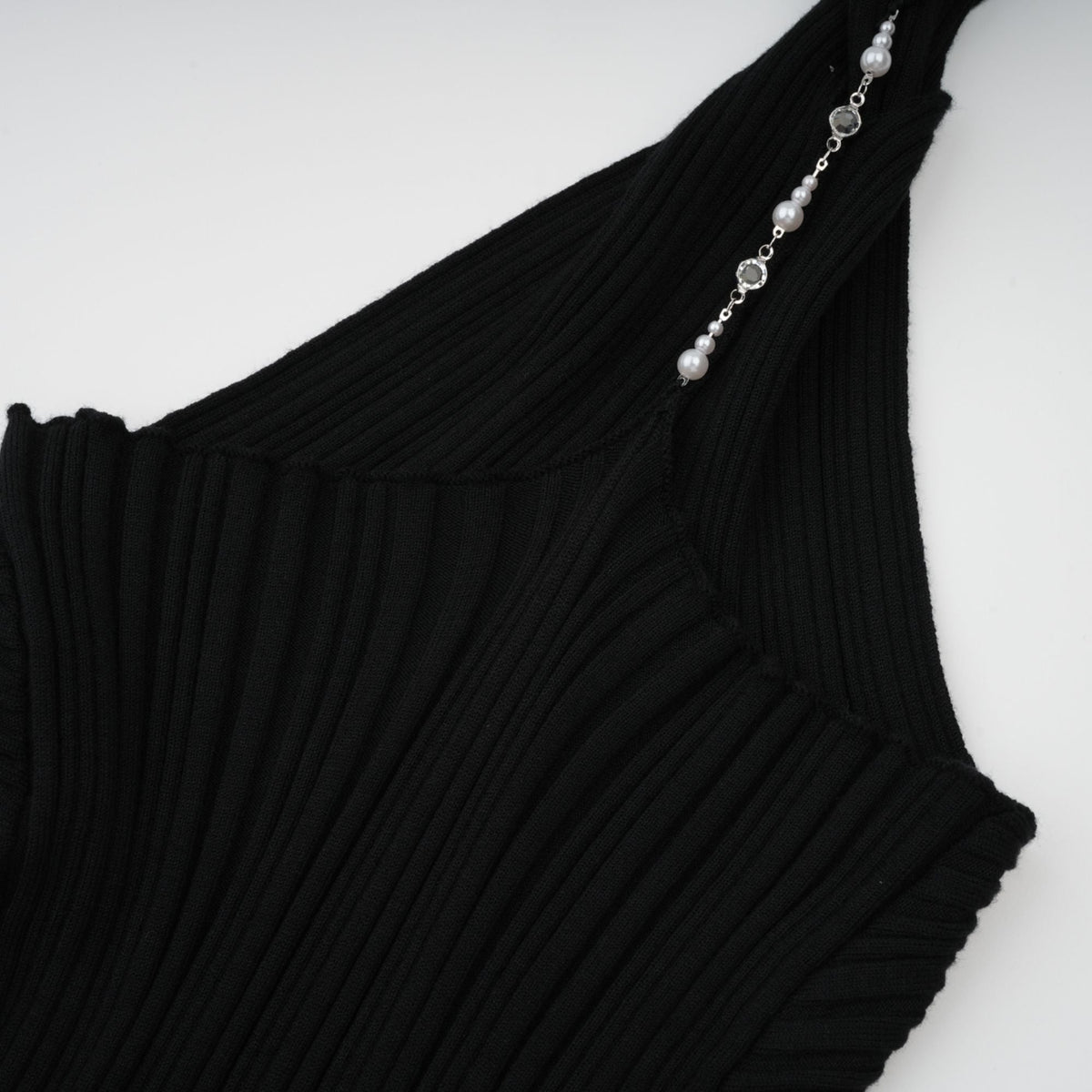 Gabrielle Halter Yaka Triko Üst Siyah