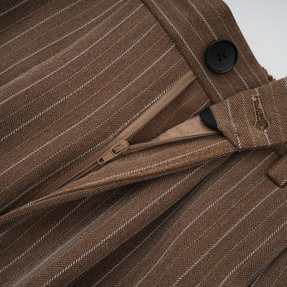 Clémence Çizgili Trençkot Ve Pantolon Takımı Kahverengi