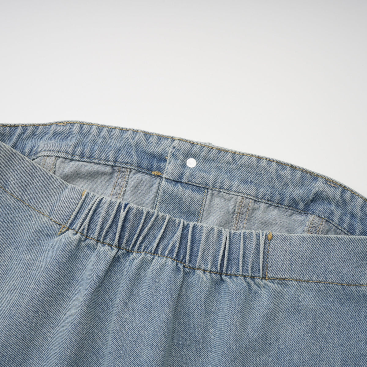 Marta Soluk Efektli Düşük Omuz Denim Şort Tulum Mavi