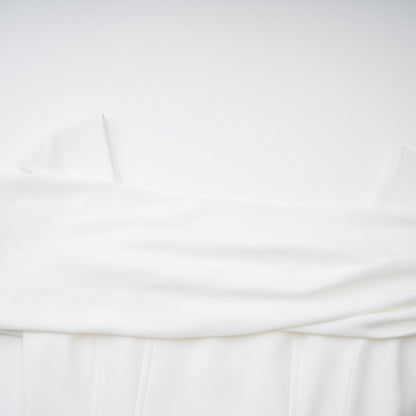 Solara Düşük Omuz Drape Detaylı Midi Elbise Beyaz