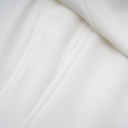 Solara Düşük Omuz Drape Detaylı Midi Elbise Beyaz
