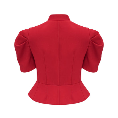 Colette Pile Detaylı Bluz ve Etek Takım Kırmızı