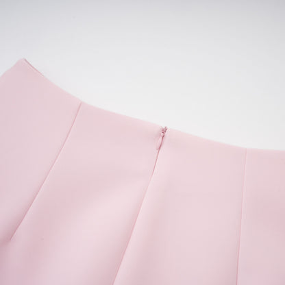 Eira Peter Pan Yaka Ceket ve Etek Takım Pembe