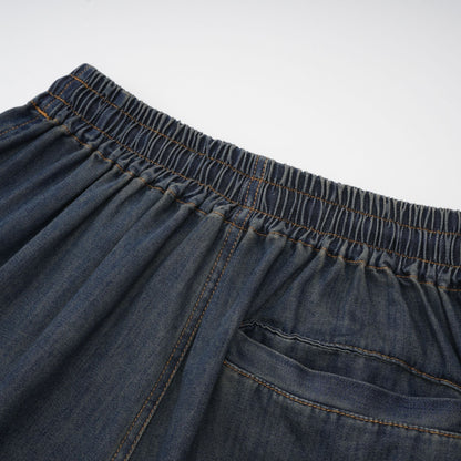 Sylvie Dantel Detaylı Denim Üst ve Şort Takımı Mavi
