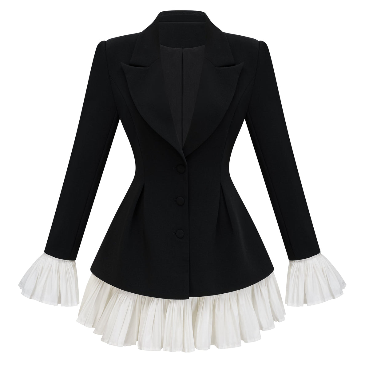 Rébecca Blok Renkli Mini Blazer Elbise Siyah Beyaz