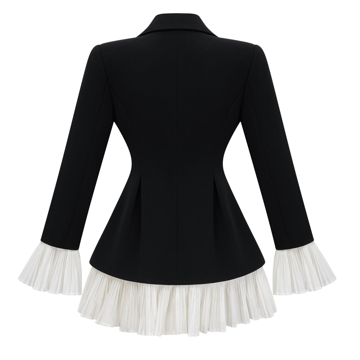 Rébecca Blok Renkli Mini Blazer Elbise Siyah Beyaz