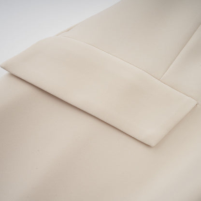 Chloé Sahte Cep Detaylı Mini Elbise Krem Beyaz