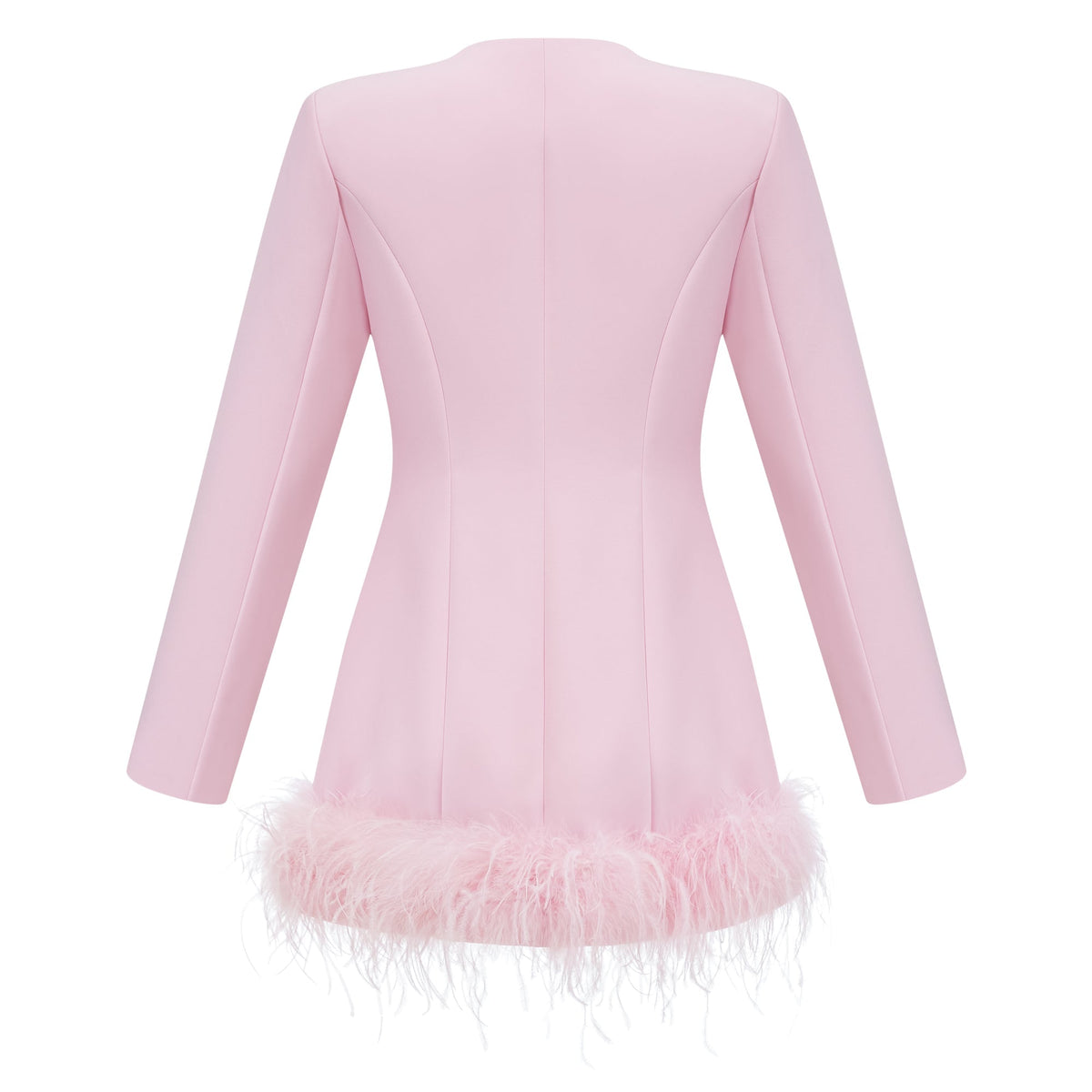 Freja Tüy Detaylı Blazer Mini Elbise Pembe