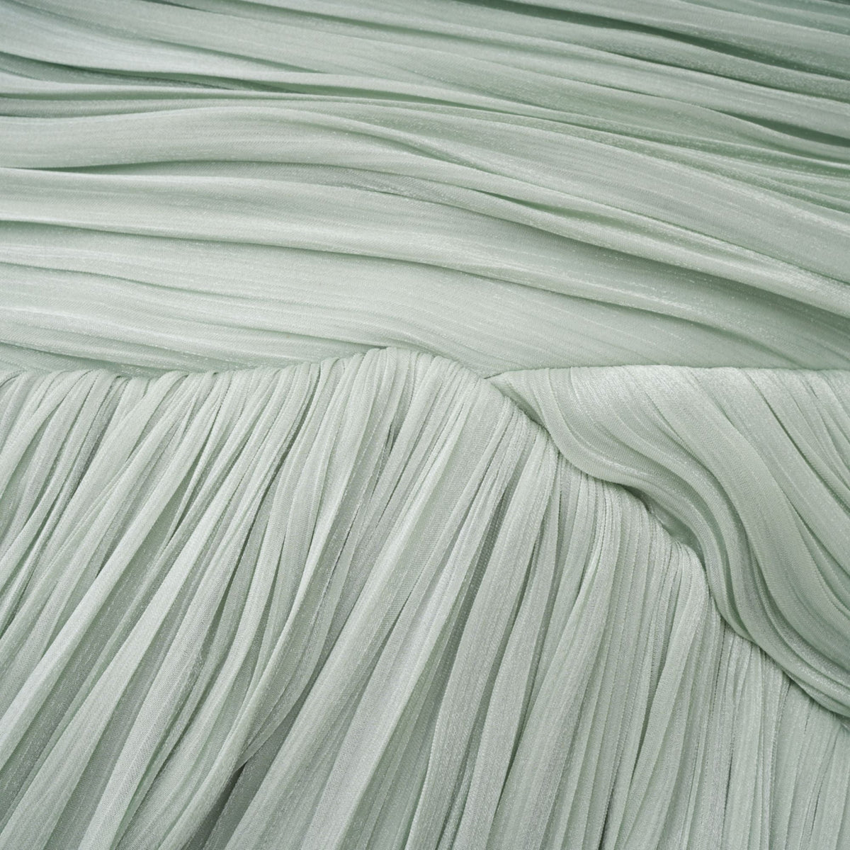 Uranie Büzgülü Kuyruk Detaylı Maxi Elbise Mint Yeşili