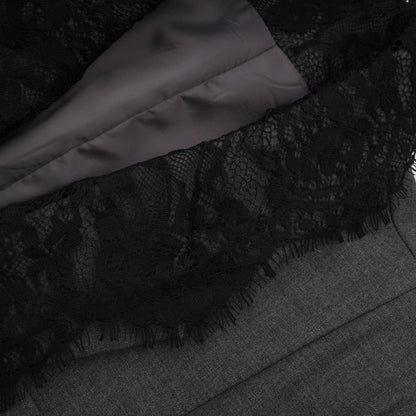 Dianthe Dantel Detaylı Blazer Ceket Gri