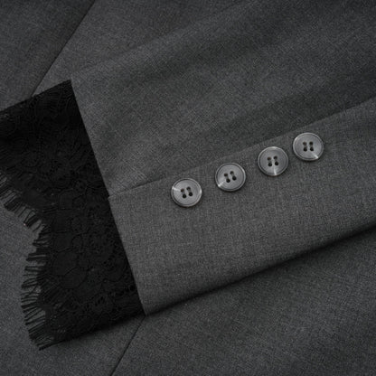 Dianthe Dantel Detaylı Blazer Ceket Gri