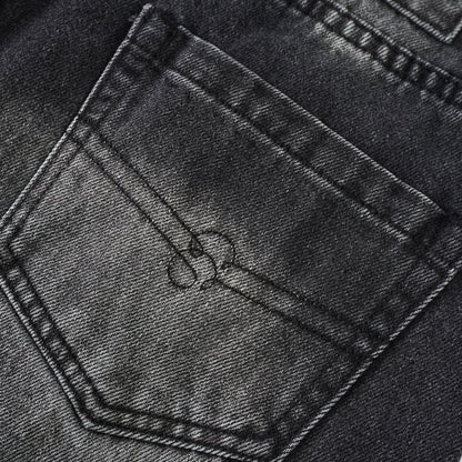 Madeline Çiçekli Dantel Detaylı Geniş Paça Jean Siyah