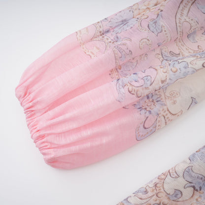 Fabienne Çiçek Desenli Kemerli Mini Elbise Nötr