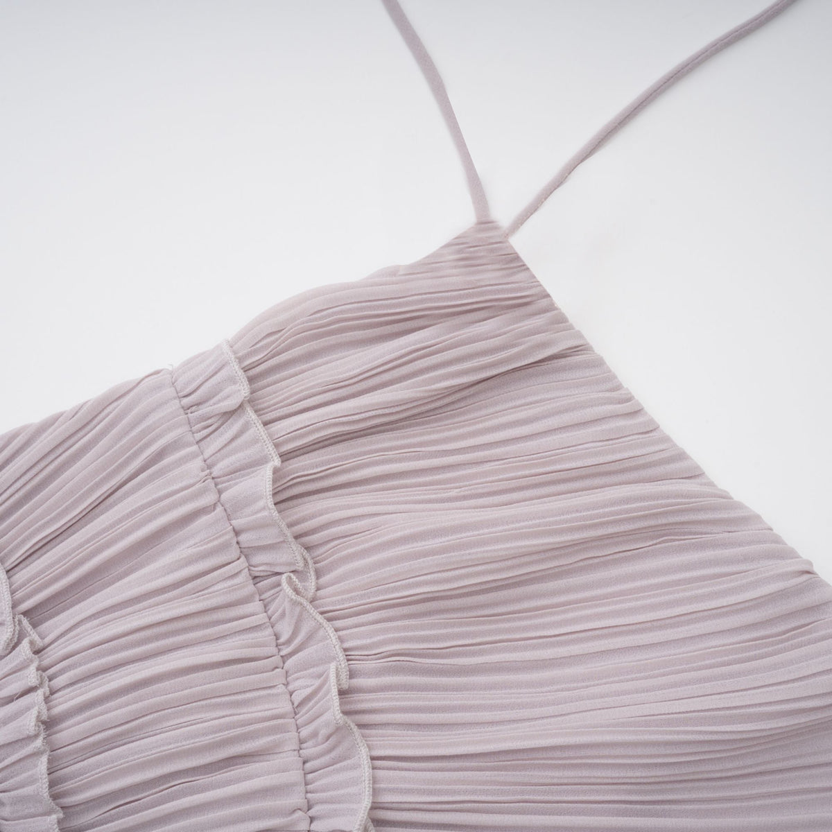 Doux Fırfırlı ve Pileli Halter Yaka Mini Elbise Mor