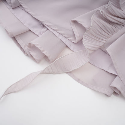 Doux Fırfır ve Pile Detaylı Mini Elbise Mor