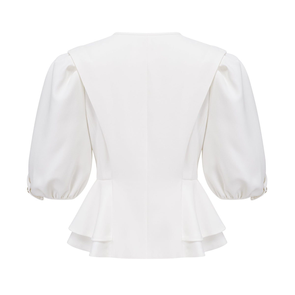 Gwenaëlle Peplum Bel Detaylı Bluz Beyaz