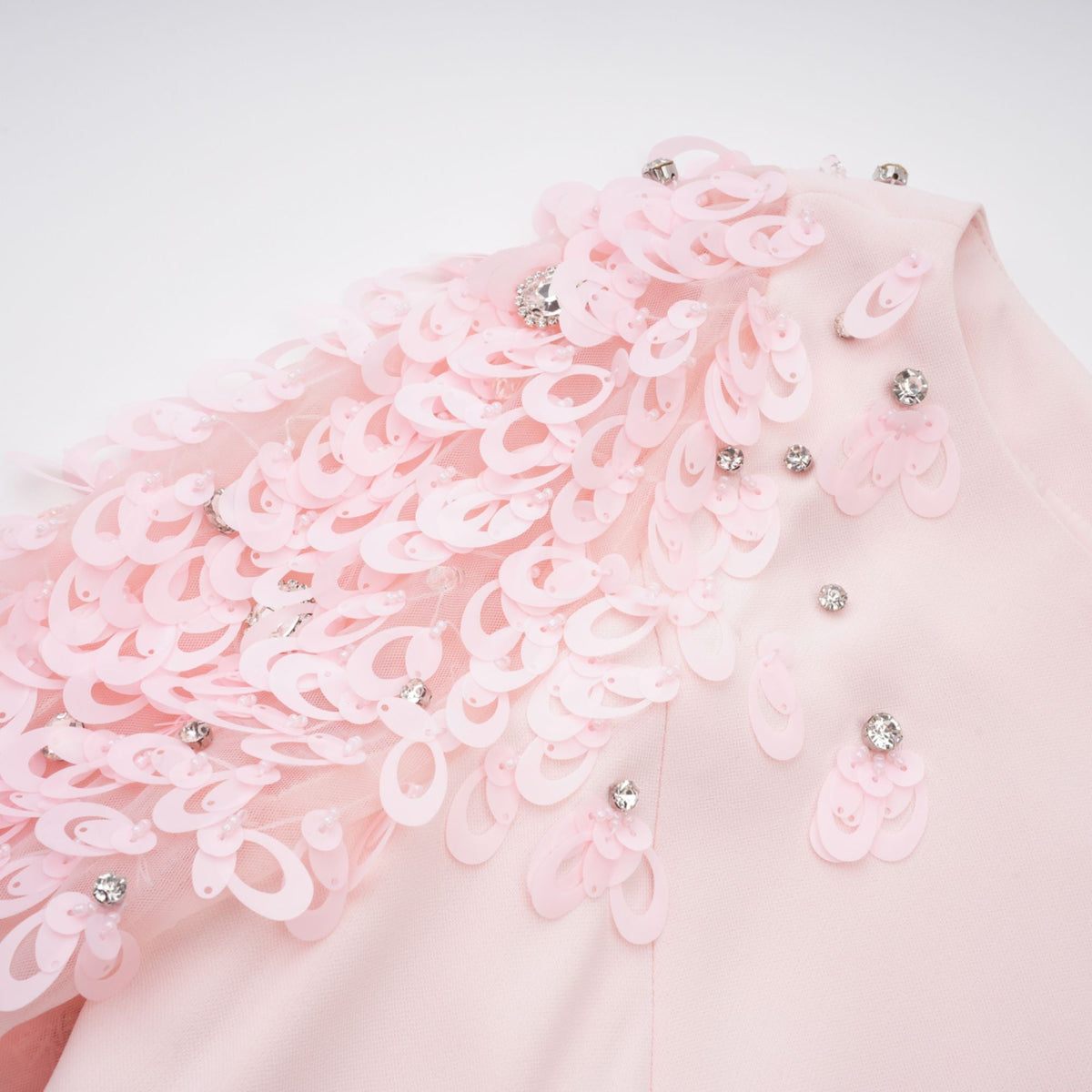 Gunnel Kristal İşlemeli Kloş Maksi Abiye Pembe