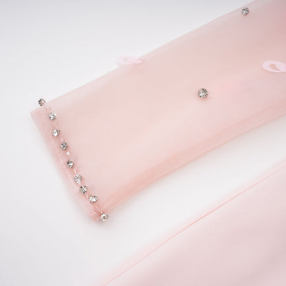 Gunnel Kristal İşlemeli Kloş Maksi Abiye Pembe