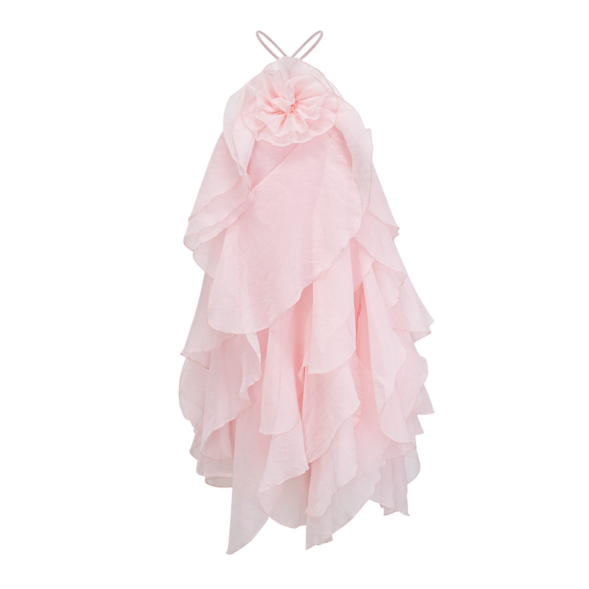 Lucie Kat Kat Fırfırlı Mini Elbise Pembe