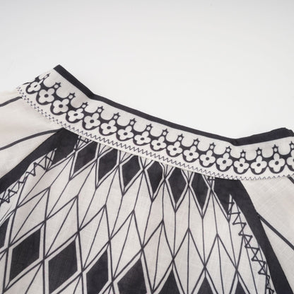 Allie Grafik Desenli Gömlek ve Şort Takım Beyaz