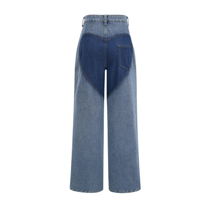 Blanche Yüksek Bel ve Cut-Out Detaylı Jean Pantolon Mavi