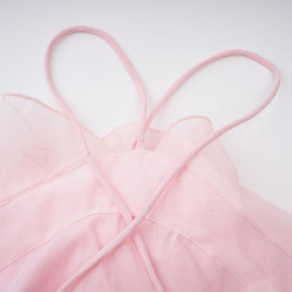 Lucie Kat Kat Fırfırlı Mini Elbise Pembe