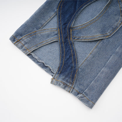 Blanche Yüksek Bel ve Cut-Out Detaylı Jean Pantolon Mavi