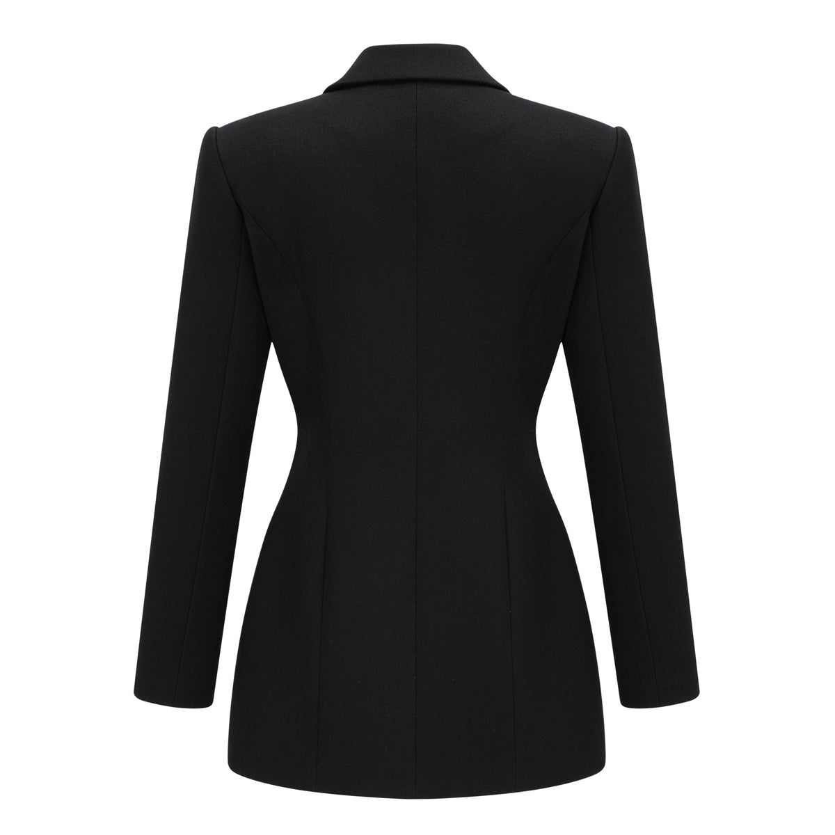 Fleur Saten Panelli Blazer Mini Elbise Siyah