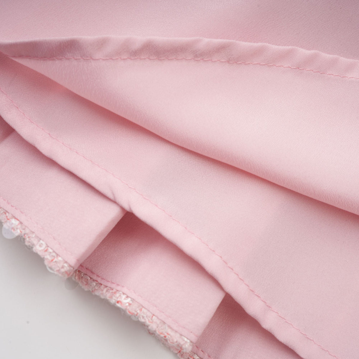 Élise Pileli Payet İşlemeli Mini Elbise Pembe