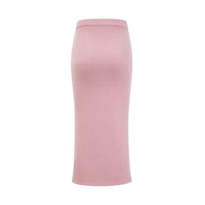 Renée Kristal Detaylı Ceket ve Etek Takım Pembe