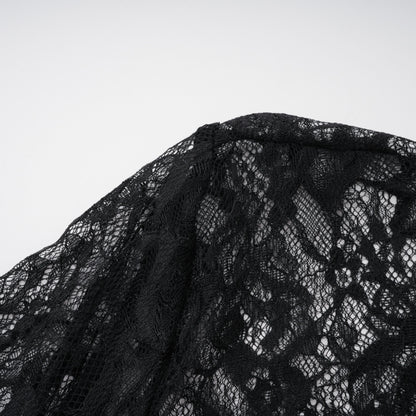 Bokamoso Dantel Panel Detaylı Maksi Abiye Elbise Siyah