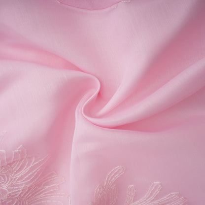 Florence Çiçek İşlemeli Katmanlı Mini Elbise Pembe