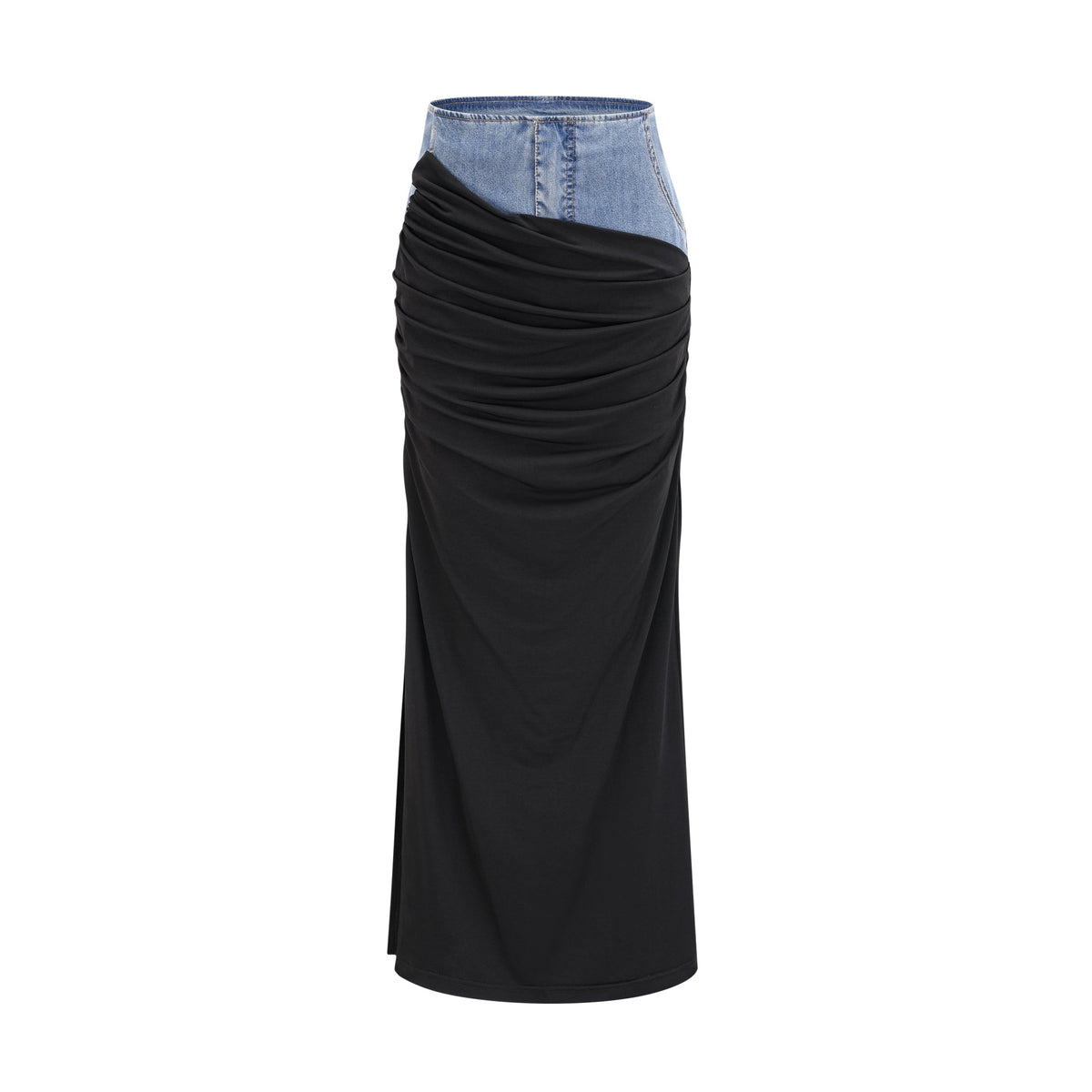 Nala Panelli Denim Üst ve Etek Takım