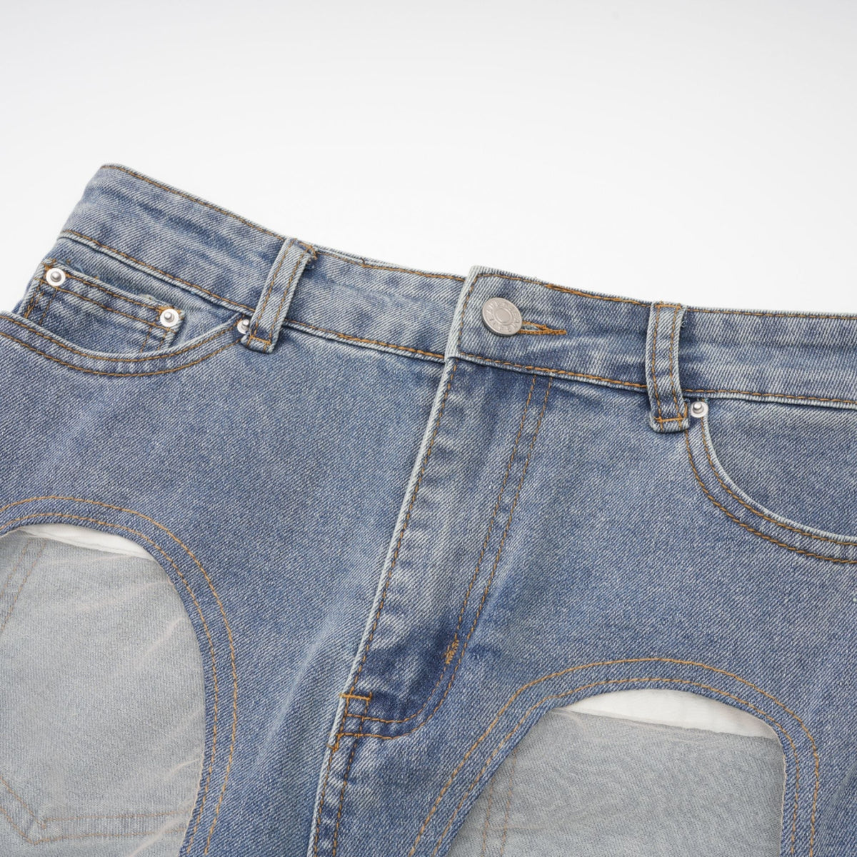 Aélis Tül Detaylı Skinny Jean Mavi