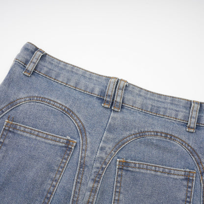 Aélis Tül Detaylı Skinny Jean Mavi