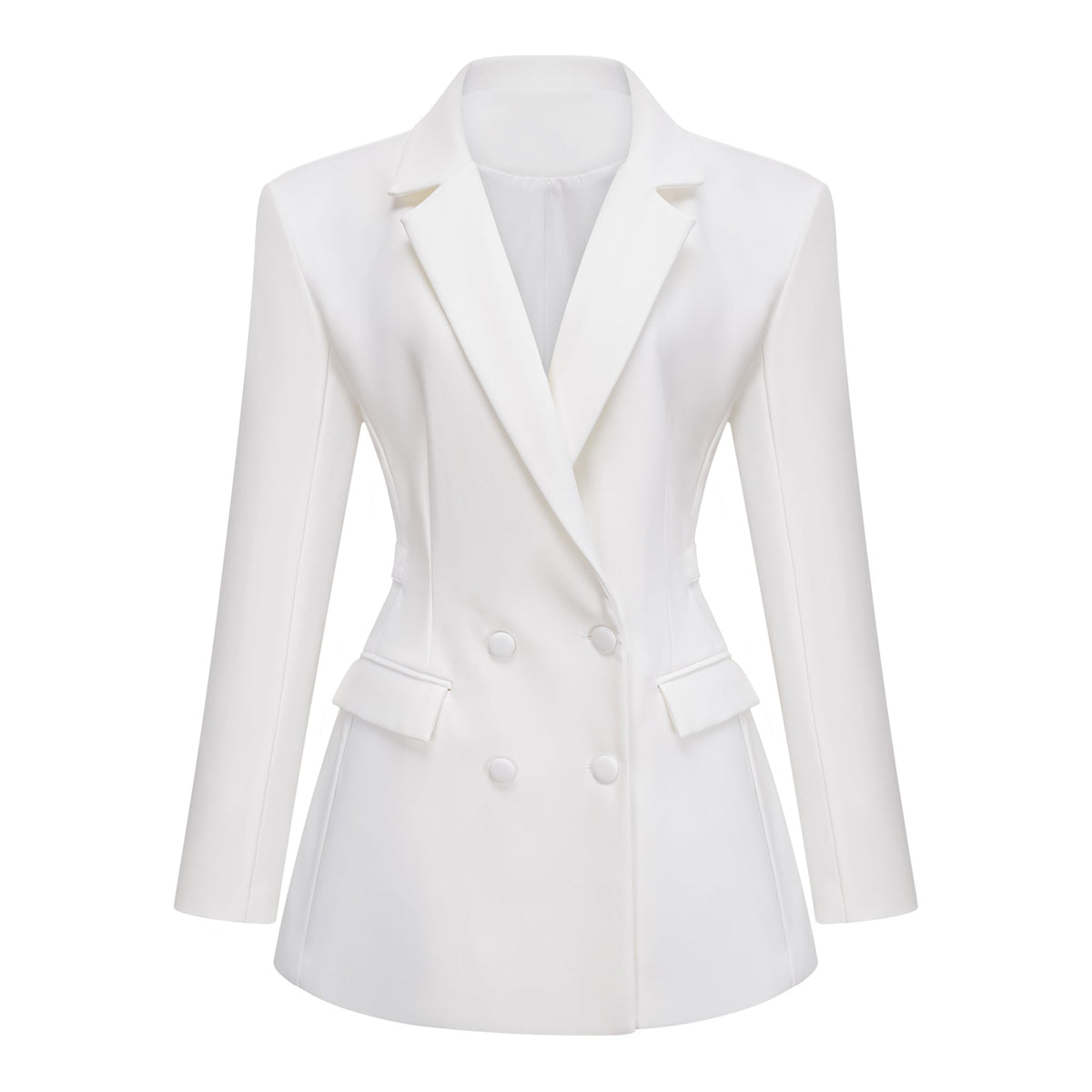 Osanne Kruvaze Mini Blazer Elbise Beyaz