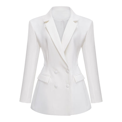 Osanne Kruvaze Mini Blazer Elbise Beyaz