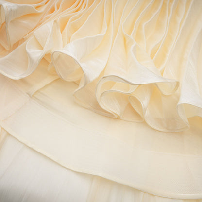 Roxane Büzgü ve Drape Detaylı Maksi Elbise Sarı
