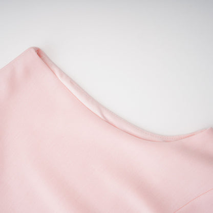 Piroska İncili Kolsuz Mini Elbise Pembe