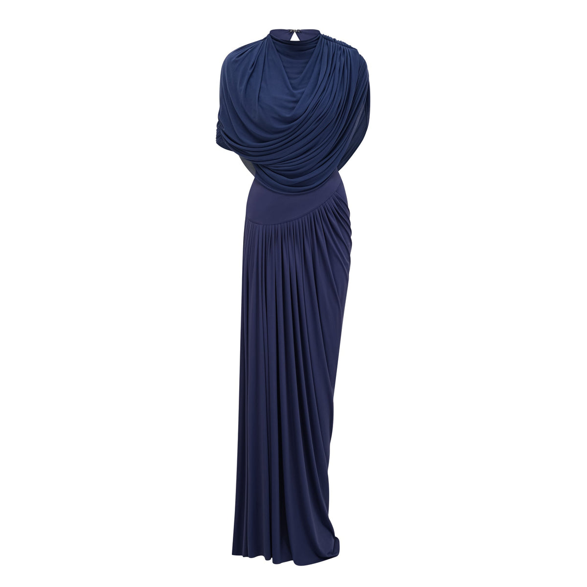 Lyra Drape Detaylı Kolsuz Maxi Elbise Lacivert