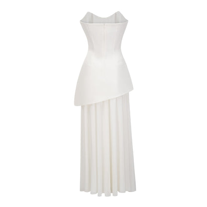 Melisande İşlemeli Korse Elbise Ve Etek Takımı Beyaz