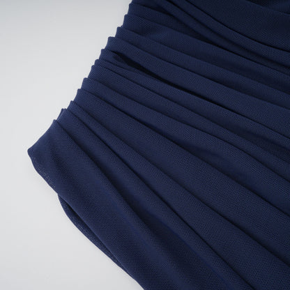 Lyra Pile ve Drape Detaylı Maksi Elbise Lacivert