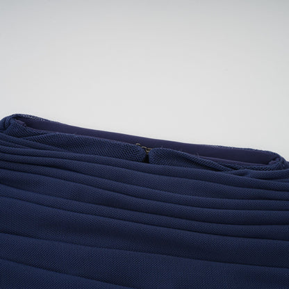 Lyra Drape Detaylı Kolsuz Maxi Elbise Lacivert