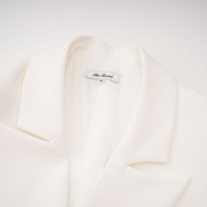 Adélise Blazer ve Dantel Etek Takımı Beyaz