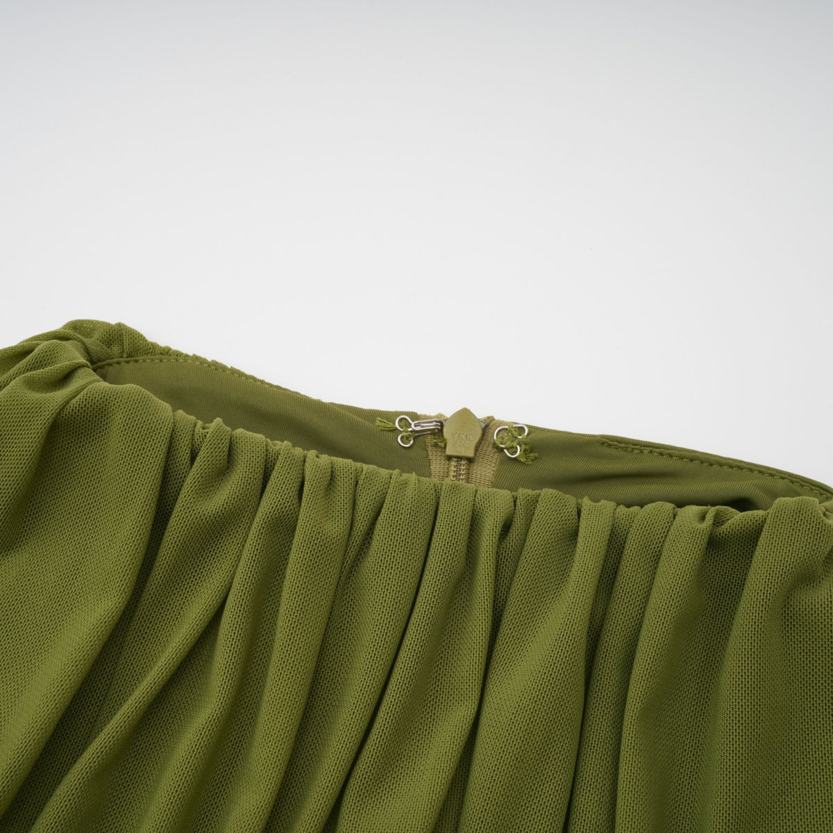 Emilia Asimetrik Kurdele Detaylı Drape Maksi Elbise Yeşil