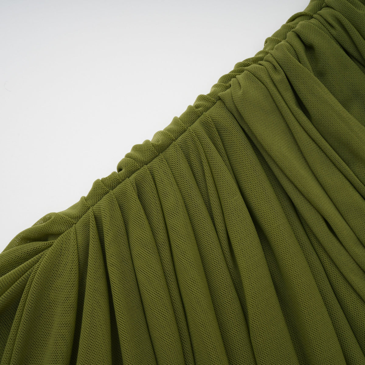 Emilia Asimetrik Kurdele Detaylı Drape Maksi Elbise Yeşil