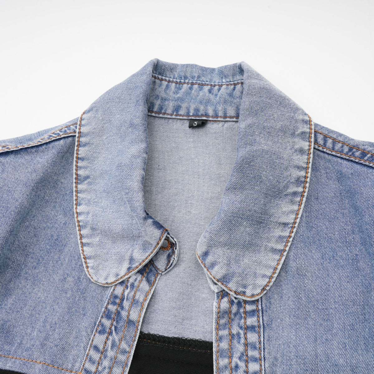 Nala Panel Detaylı Denim Üst ve Etek Takım Mavi Siyah