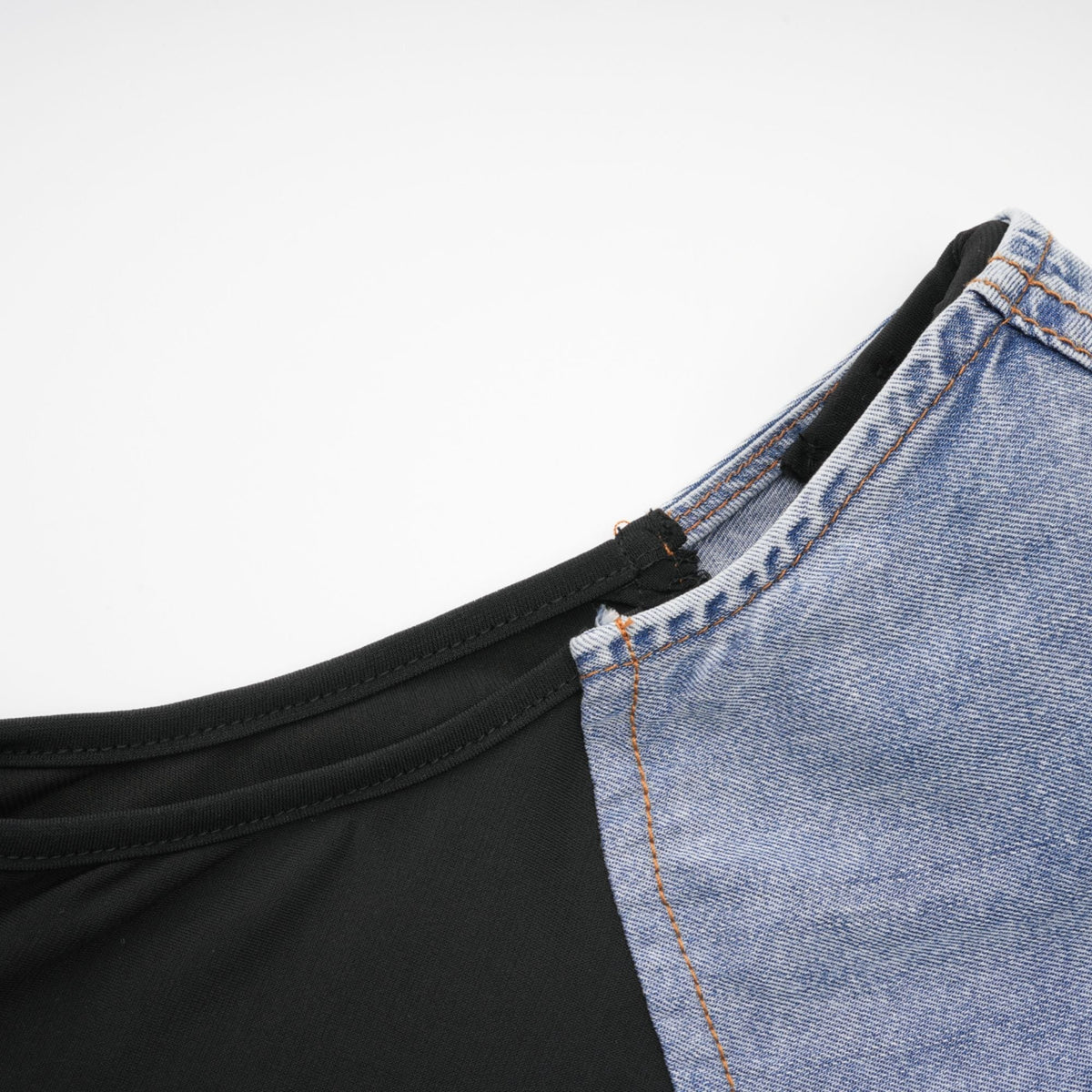 Nala Panelli Denim Üst ve Etek Takım
