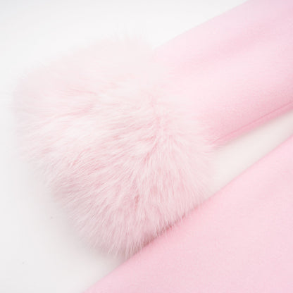 Louisette Suni Kürk Detaylı Palto Pembe